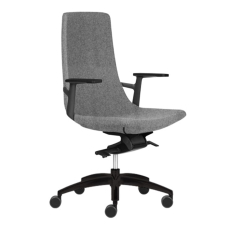 Narbutas NORTH CAPE - Task Chair With Black Poliamyde Armrests, Grey Fabric, Black Plastic Base With Fiberglass, Rubber Castors | Multi-purpose Offices