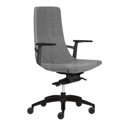 Narbutas NORTH CAPE - Task Chair With Black Poliamyde Armrests, Grey Fabric, Black Plastic Base With Fiberglass, Rubber Castors | Multi-purpose Offices