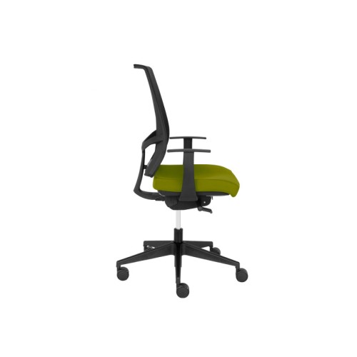 Office chair EVA II with swivel mechanism, with armrests, on castors, seat - fabric, back - mesh-1