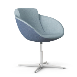 Narbutas TULA - Armchair, Color Blue, Steel Framework. Base: Swivelling, Height Adjustable, Polished Aluminium | Elegant Style