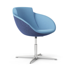 Narbutas TULA - Armchair, Color Blue, Base: Swivelling, Pyramid Type Powder-coated Wire Steel With Polyamide Hollow Castors | Hotels & Offices
