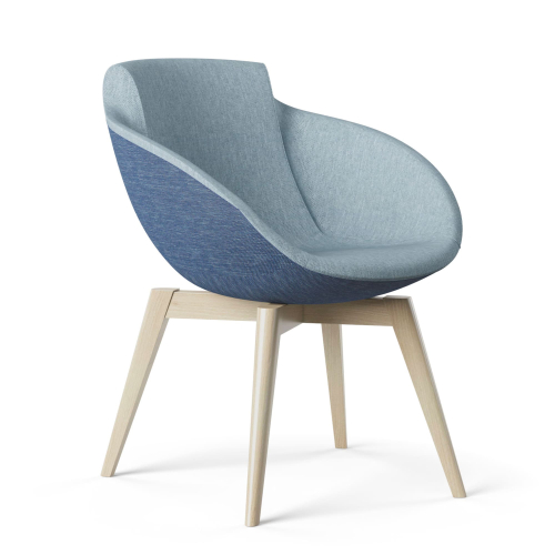 Narbutas TULA - Armchair, Color Blue, Steel Framework. Base: Ash Solid Wood | Office & Home