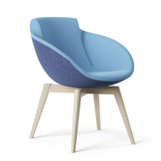 Narbutas TULA - Armchair, Color Blue, Steel Framework. Base: Ash Solid Wood | Waiting Areas