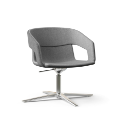 Narbutas TWIST&SIT - Armchair, Color Grey, 4-star Base: Polished Die-cast Aluminium on Glides | Office Spaces