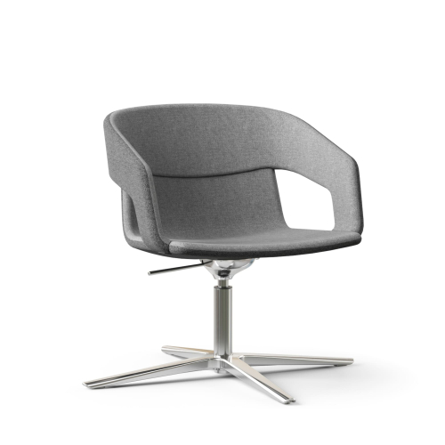 Narbutas TWIST&SIT - Armchair, Color Grey, 4-star Base: Polished Die-cast Aluminium on Glides | Office Spaces