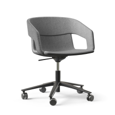 Narbutas TWIST&SIT - Armchair, Color Grey, Swivelling 5-star Black Powder-coated Base With Polyamide Castors | Business Centers
