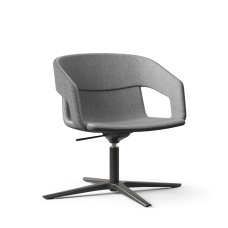 Narbutas TWIST&SIT - Armchair, Color Grey, 4-star Base: Black Powder-coated Aluminium on Glides | Event Rooms