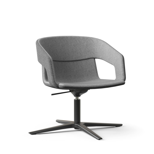 Narbutas TWIST&SIT - Armchair, Color Grey, 4-star Base: Black Powder-coated Aluminium on Glides | Event Rooms