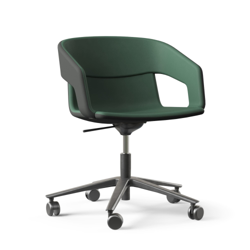 Narbutas TWIST&SIT - Armchair, Color Green, Swivelling, Height Adjustable, Swivelling, Height Adjustable, 5-star Black Plastic With Polyamide Castors | Corporate Spaces