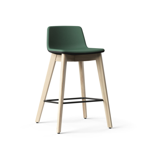 Narbutas TWIST&SIT - High Chair, For 35,4 in. Desks, Color Green, Solid Ash Wood With Painted Metal Footring And Glides | Offices & Boardrooms
