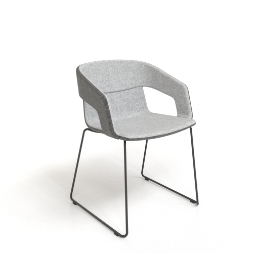 Narbutas TWIST&SIT - ArmChair, Color Grey, Powder-Coated Wire Steel Frame On Hard Plastic Glides | Office Environments