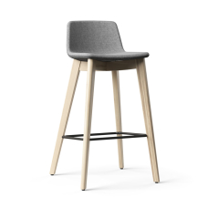 Narbutas TWIST&SIT - High Chair, For 41,3 in Desks Color Grey, Solid Ash Wood With painted Metal Footring And Glides | Office Reception & Meetings
