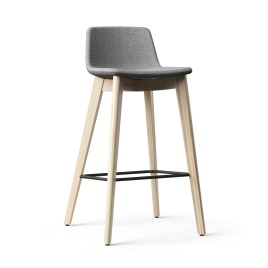 Narbutas TWIST&SIT - High Chair, For 41,3 in Desks Color Grey, Solid Ash Wood With painted Metal Footring And Glides | Office Reception & Meetings