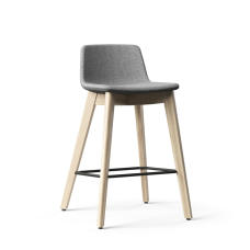 Narbutas TWIST&SIT - High Chair, For 35,4 in. Desks Color Grey, Solid Ash Wood With painted Metal Footring And Glides | Business Centers