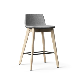 Narbutas TWIST&SIT - High Chair, For 35,4 in. Desks Color Grey, Solid Ash Wood With painted Metal Footring And Glides | Business Centers