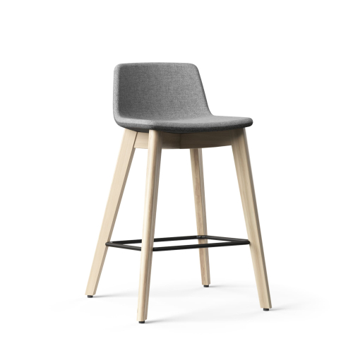Narbutas TWIST&SIT - High Chair, For 35,4 in. Desks Color Grey, Solid Ash Wood With painted Metal Footring And Glides | Business Centers