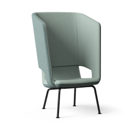 Narbutas TWIST&SIT - One-Seater High Back Lounge Chair, Color Green, Powder-Coated Wire Steel Frame On Plastic Glides | Business Spaces
