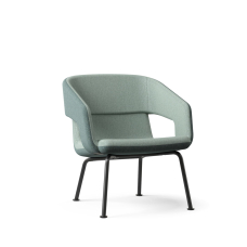 Narbutas TWIST&SIT - One-Seater Low Back Lounge Chair, Color Green, Powder-Coated Wire Steel Frame On Felt Glides | Elegant Style