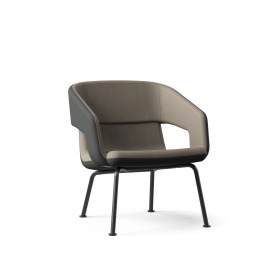 Narbutas TWIST&SIT - One-Seater Low Back Lounge Chair, Color Brown, Steel Framework Powder-Coated Wire Steel Frame On Felt Glides | Office & Home