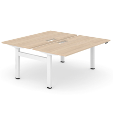 Narbutas MOTION - Electric height adjustable 2-desk bench with cut-out for grommet | Ergonomic Workspaces