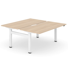 Narbutas MOTION - Electric height adjustable 2-desk bench with cut out (scallop) for wire management | Workspaces