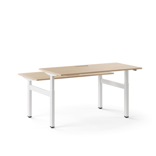 Narbutas MOTION - Electric height adjustable 2-desk bench with cut-out for grommet | Smooth Height Control