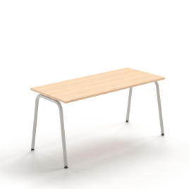 Narbutas ROUND - Desk with sliding desktop, Color Beige, Grey Metal Legs | Apartments & Home Offices