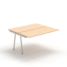 Narbutas ROUND - Supplementary unit for desk benches, Color Beige, Grey Metal Legs | Home & Office Use