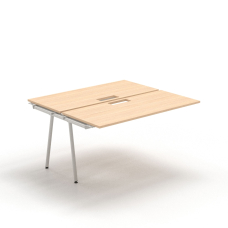 Narbutas ROUND - Supplementary unit for desk benches with cut-outs for grommet, Color Beige, Grey Metal Legs | Apartments & Home Offices