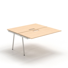 Narbutas ROUND - Supplementary unit for desk benches with cut-outs for grommet, Color Beige, Grey Metal Legs | Computer Work Desk