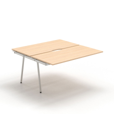 Narbutas ROUND - Supplementary unit for desk benches with sliding desktops and cut-outs, Color Beige, Grey Metal Legs | Modern Computer Desk