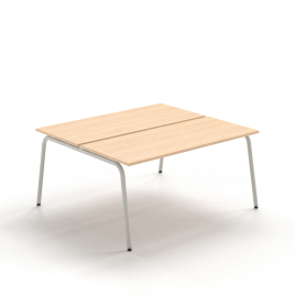 Narbutas ROUND - 2–desk bench with sliding desktops, Color Beige, Grey Metal Legs | Practical Design