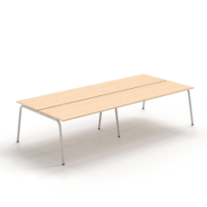 Narbutas ROUND - 4-desk bench, Color Beige, Grey Metal Legs | Work & Study