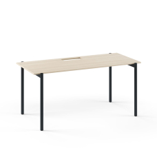 Narbutas ZEDO - Computer Desk 39,4 in. With A Cut-out For Grommet, Color Beige, Black Metal Legs | Small Rooms & Dorms