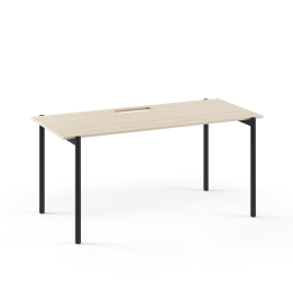 Narbutas ZEDO - Computer Desk 39,4 in. With A Cut-out For Grommet, Color Beige, Black Metal Legs | Small Rooms & Dorms