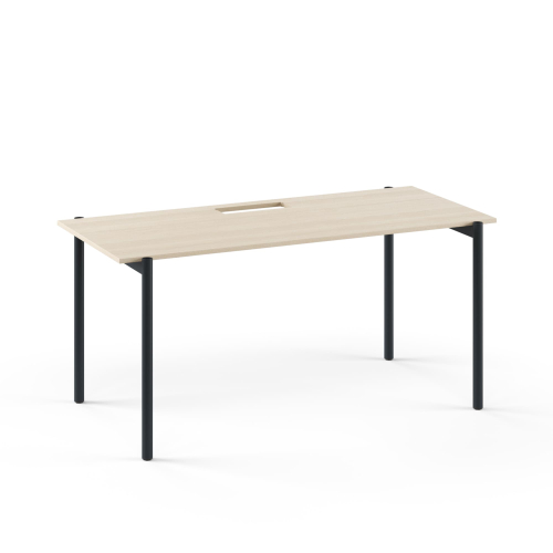 Narbutas ZEDO - Computer Desk 39,4 in. With A Cut-out For Grommet, Color Beige, Black Metal Legs | Small Rooms & Dorms