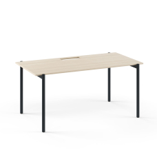 Narbutas ZEDO - Computer Desk With A Cut-out For Grommet, Color Beige, Black Metal Legs | Computer Desk with Work Surface