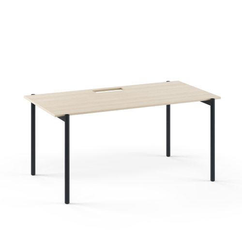 Narbutas ZEDO - Computer Desk With A Cut-out For Grommet, Color Beige, Black Metal Legs | Computer Desk with Work Surface