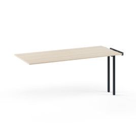 Narbutas ZEDO - Supplementary Unit For Single Row 2-desk Bench, Color Beige, Black Metal Legs | Computer Work Desk