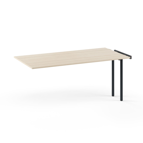 Narbutas ZEDO - Supplementary unit for single row 2-desk bench, Color Beige, Black Metal Legs | Computer Desk