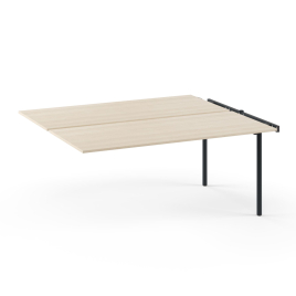 Narbutas ZEDO - Supplementary unit for 2-desk bench, Color Beige, Black Metal Legs | Minimalist Computer Desk