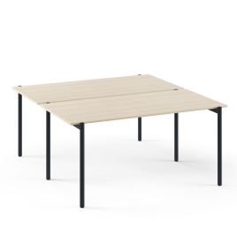 Narbutas ZEDO - 2-desk bench, Color Beige, Black Metal Legs | Home Office & Remote Work