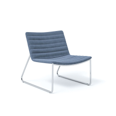 Narbutas VEGAS - Lounge Chair With One cOnnecting Stitch, Color Blue, Cantilever Steel Frame | Business Spaces