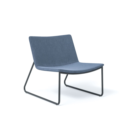 Narbutas VEGAS - Lounge Chair With Horizontal Stitching, Color Blue, Cantilever Steel Frame | Hotels & Offices
