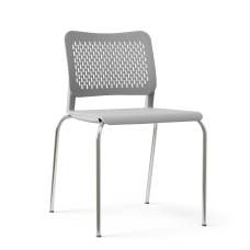 Narbutas WAIT - Conference Chair, Color Grey, Plastic Seat And Backrests, Chrome Plated Four-leg Steel Frame | Conference Areas