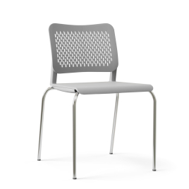 Narbutas WAIT - Conference Chair, Color Grey, Plastic Seat And Backrests, Chrome Plated Four-leg Steel Frame | Conference Areas