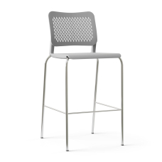 Narbutas WAIT - High Chair, Color Grey, Plastic Seat And Backrest, Chrome-Plated Four leg Steel Frame | Business Centers