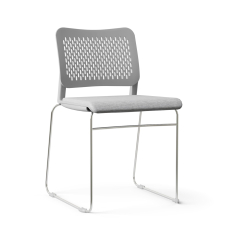 Narbutas WAIT - Conference Chair, Color Grey, Upholstered Seat, Plastic Backrests, Chrome-Plated Wire Steel Frame | Corporate Use