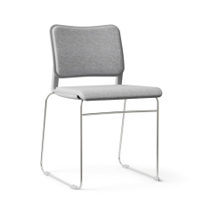 Narbutas WAIT - Conference Chair, Color Grey, Upholstered Seat And Backrest, Chrome Plated Wire Steel Frame | Offices & Boardrooms