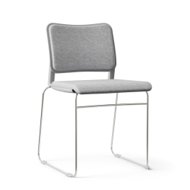 Narbutas WAIT - Conference Chair, Color Grey, Upholstered Seat And Backrest, Chrome Plated Wire Steel Frame | Offices & Boardrooms